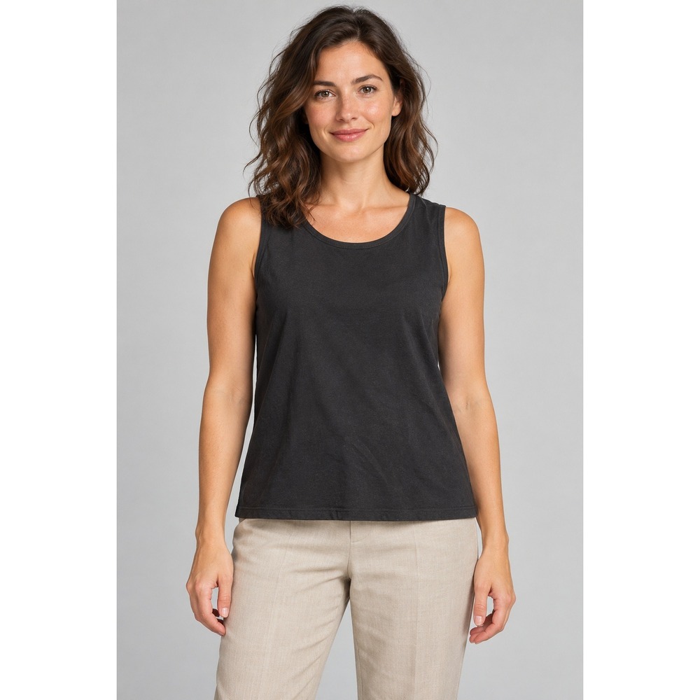 Eileen Fisher Black Sleeveless Tank Top Tencel Lyocell Blend Size S